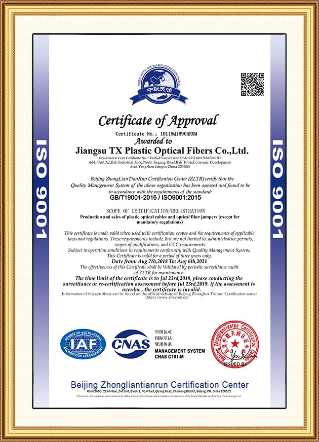 ISO9001  TXPOF (Valid till 2021)